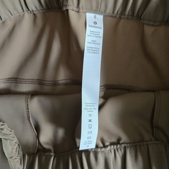NWOT Lululemon On The Fly Skirt Woven Frontier Tan Elastic Waist Knee Length 8 - Picture 6 of 8
